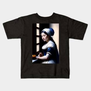 Girl At A Window Kids T-Shirt